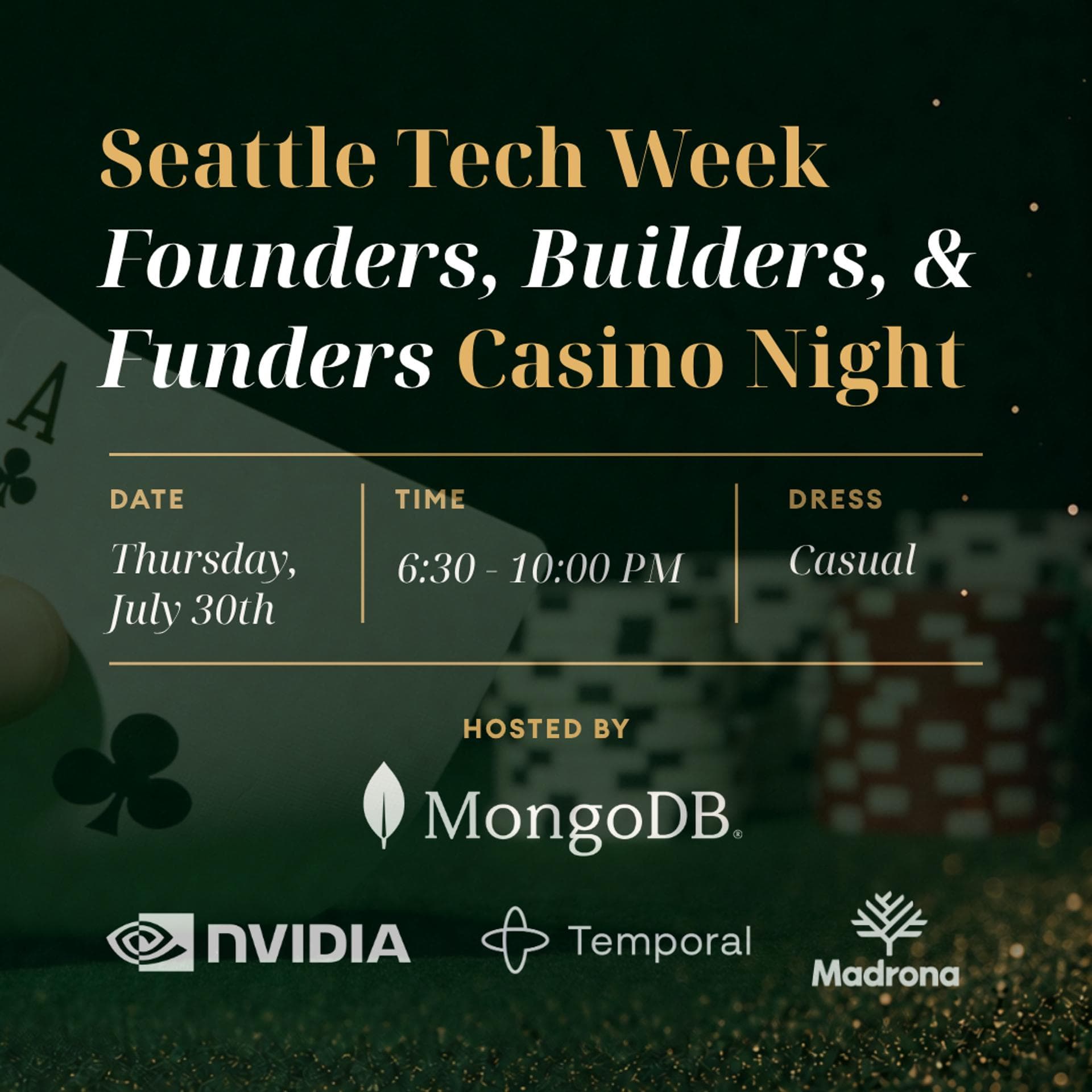 Seattle Tech Week: Casino Night for Founders, Builders, and Funders | MongoDB